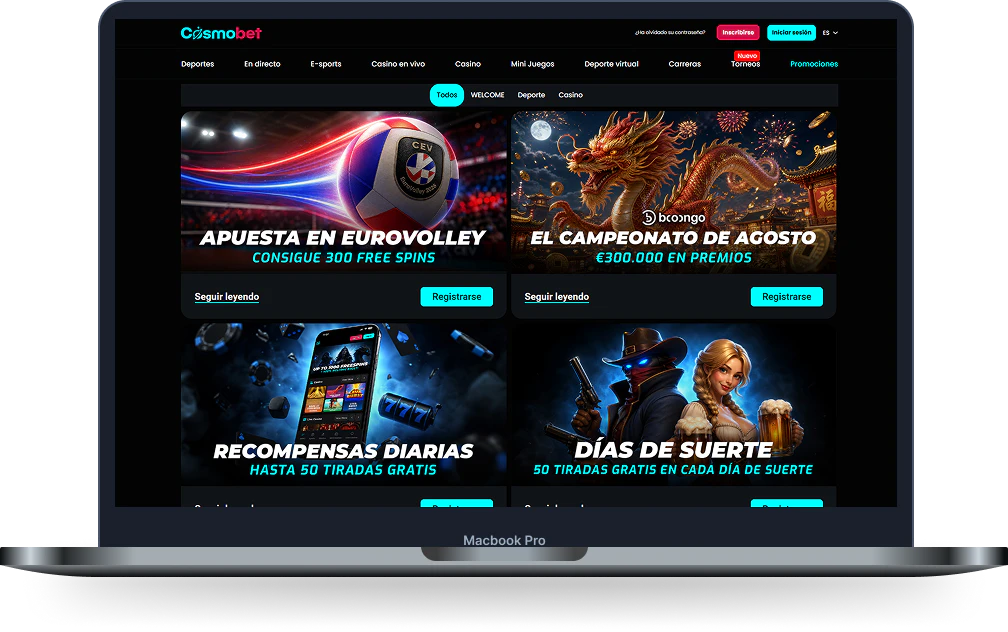 Cosmobet Casino promociones, torneos y recompensas diarias