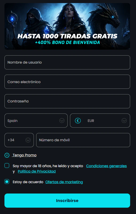 Cosmobet Casino registro e inicio de sesión